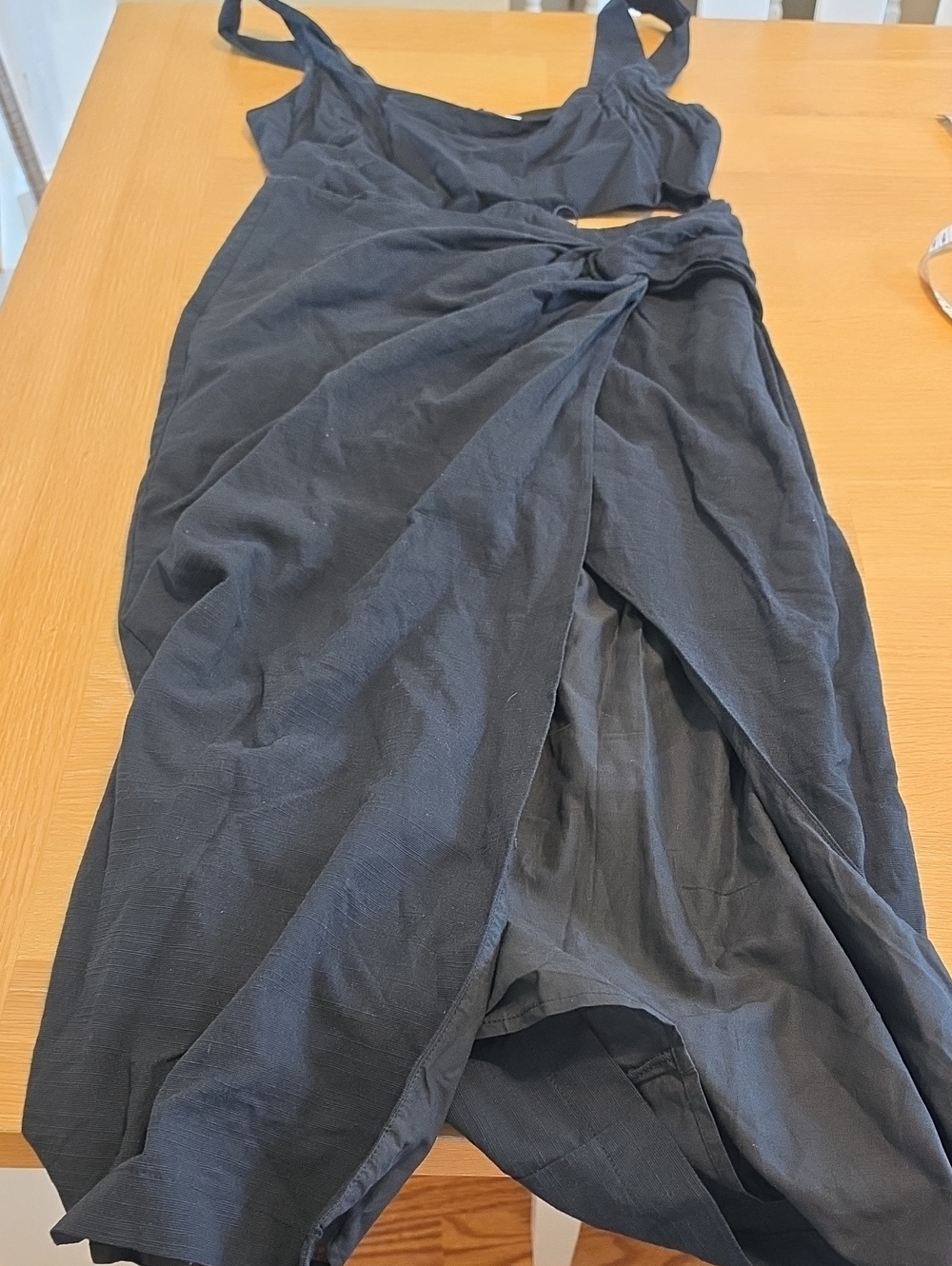 Showpo. Black Twist Knot Midi Skirt with Side Slit - Picture 8 of 8